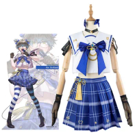 Vtuber Nijisanji Ike Eveland/Maria Marionette Game Suit Lovely Uniform Cosplay Costume Halloween Party Role Play Outfit Disguise