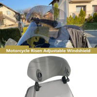 For KAWASAKI For YAMAHA For HONDA Universal Motorcycle Risen Adjustable Wind Screen Extension Windshield Spoiler Air Deflector