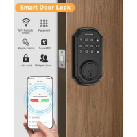 Keyless Entry Door Lock WiFi Door Locks with Digital Keypads,Smart Lock Front Door Auto Lock,App Remote Control Keypad Deadbolt
