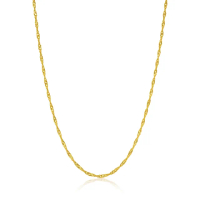 【點睛品】機織素鍊 水波紋 黃金項鍊_計價黃金(45cm)