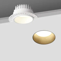 Borderless Embedded Anti Glare COB Downlight 7W 9W 12W 15W Dimmable 85-265V Spotlight Ceiling Lamp, Suitable For Hotel And villa