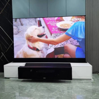 120 inch PET crystal floor rising Projection Screen integrated cabinet for 4K UHD Ultra Short Throw Laser Projector