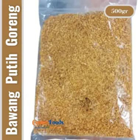 Bawang Goreng Putih Original - Bawang Putih Goreng Kering Crispy Garlic Kemasan Polos | 500gr [ Harg