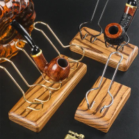 Wood Smoke Pipe Stand Smoking Pipe Accessories 1/2/3 Pipe Rack Tobacco Pipe Holder