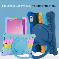 For Lenovo Tab M9 Case 2023 9.0 inch Soft Silicone Kids Stand Cover For Lenovo Tab M9 TB-310FU TB-310XU Case With Shoulder Strap