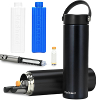 Insulin Cooler Travel Case TSA Approved Refrigerated Medicine Case with Ice Packs 60H 3 Pens Medicin