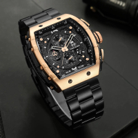 DISKON jam tangan   Evans Jayden Jam Tangan Pria 9554-1 Rantai Stainless Steel Kaca Sapphire Chronog