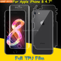 Front / Back Full Coverage Clear Soft TPU Film Screen Protector For Apple iPhone 8 4.7" Cover Curved Parts (Not Tempered Glass)