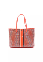 Tory Burch 二奢 Pre-loved TORY BURCH gemini link Shoulder bag tote bag Coated canvas leather Orange red multicolor