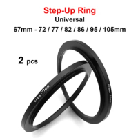 2pcs Step Up Ring Aluminum alloy Universal 67mm-72/77/82/86/95/105mm Lens Filter Adapter Ring