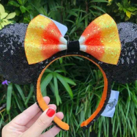 Disney Halloween Candy Corn Minnie Ears With Bow Headband 2019