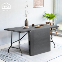AMOS 亞摩斯 180*76手提折疊式木紋戶外餐桌/會議桌(摺疊桌)