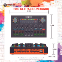 Soundcard F999 Ultra Mixer Bluetooth Audio USB External Sound Card Live Teater Karaoke kartu suara m