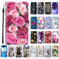 Flower Pattern Flip Case For Motorola G73 Moto G73 2023 5G 6.5" MotoG73 G 73 Wallet Leather Phone Cases Stand Book Cover Bags