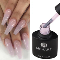 MSHARE Milky Rose Builder Nail Extension Self Leveing Gel in Bottle Cover Gel 10ML UV Curable Clear