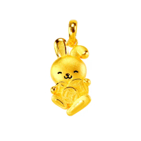 【2sweet 甜蜜約定】兔年純金墜飾有錢兔款-約重0.85錢(兔年金飾 寶寶 彌月禮)