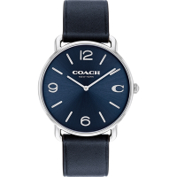 COACH Elliot C字皮帶手錶男錶 送禮首選-深藍面深藍皮帶 CO14602649