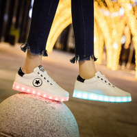 學生七彩燈韓版鬼步舞鞋子男USB充電夜光鞋 雙十一購物節