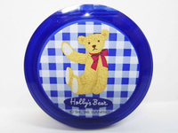 【震撼精品百貨】Holly's Bear 泰迪熊~口紅盒口紅盤附鏡子『藍白格子』