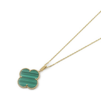 【二手名牌BRAND OFF】Van Cleef & Arpels 梵克雅寶 18K 黃金 孔雀石 四葉草 長項鍊