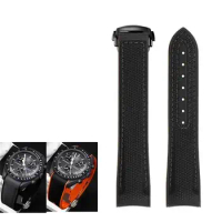 HAODEE High Density Nylon Rubber Watchband For Omega X Swatch Joint MoonSwatch Constellation Waterproof 20mm Watch Strap Curved