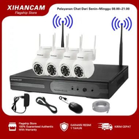 XIHANCAM 5MP Paket CCTV Wireless 10CH Kit Nirkabel Kamera CCTV NVR Wireless Komplit Siap Pasang 4 OU