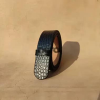 Tali ikat pinggang sabuk pria kulit asli motif buaya Black