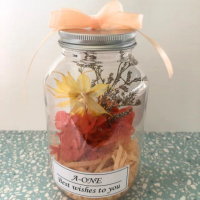 【A-ONE 匯旺】畢業乾燥花 黃雛菊 永生花願望瓶 瓶中花 滿天星 不凋花 永生花 LED許願瓶 情人節 聖誕節花束