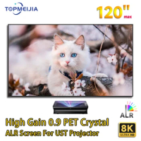 High Gain 0.9 ALR UST Projector Screen PET Crystal Fixed Frame projection screen for Ultra Short Throw 4K Laser Projectors