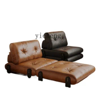 Tqh Sofa Bed Foldable Dual-Purpose Small Apartment Living Room Bedroom Multi-Functional Leather Sofa Bed Single