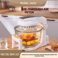 10L Air Fryer Household Glass Large Capacity Visible Air Fryer Multifunctiona Electric Fryer