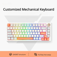 ECHOME 82key Wired Customization Mechanical Keyboard Metal Knob RGB Backlight Gasket Structure Hot-swap Office Gaming Keyboard