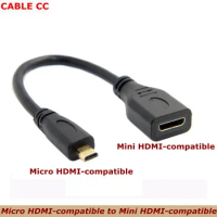D Type Micro HDMI-compatible 1.4 Male to Mini HDMI-compatible Female C Type Extension Cable 10cm for Digital camera HDTV