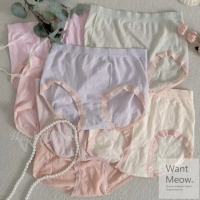 【Want-Meow】90公斤可穿/日系大彈力糖果色超彈內褲/大尺碼內褲(中高腰/孕婦/涼爽)