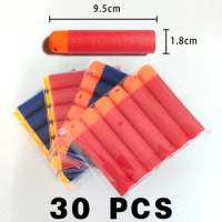 30Pcs 9.5x1.8cm Red Sniper Rifle Bullets Darts for Nerf Mega Kids Toy Gun Foam Refill Darts Big Hole Head Bullets Gift HongChi