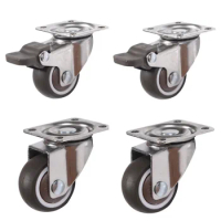 4Pcs 1-2inch Furniture Casters Wheels Soft Rubber Universal Wheel Swivel Caster Roller Wheel for Platform Trolley Accessory