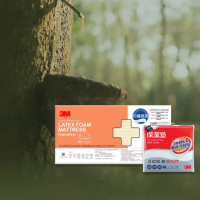 【3M】95%高純度馬來西亞天然乳膠床墊3.3CM-雙人5x6.2(附防蹣床套+雙人保潔墊 開學/宿舍/租屋推薦)