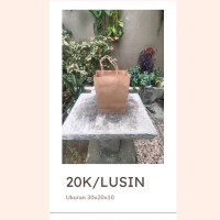 Paper Bag murah / Paper Bag baju/ Paper Bag makanan/ Kantong Olshop isi 12 polos ukuran 30x20x10 (op