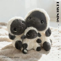 [COD] Cute Lying Down Little Sheep Plush Toy Cartoon Wale Black Nose Sheep Sheep Desk Companion Comf