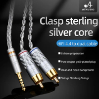 Pure Silver 4.4mm Balance to 2RCA Audio Cable Hifi 4.4mm to RCA Upgrade Cable For DAC Amplifier Sony WM1A/1Z PHA-1A/2A Z1R