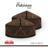 Peci Pakistan Bordir Cokelat Motif Cokelat,6