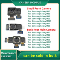 Original Small Front Camera module For Samsung Galaxy M10 M10s M11 M12 M20 M21 M21s M22 4G 5G Big Back Rear Main Camera Flex