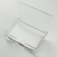 1pc Transparent Lid Acrylic Card Holder Display Stand Organizer Desktop Accessory