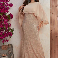 Plus Size Mother of the Bride Dresses Scoop Beaded Sash Wedding Evening Party Gowns Long A Line Prom Dress Formal Evening Gowns