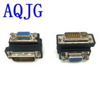 10pcs DVI 24+5 to VGA Adapter Right Angle DVI24 5 to VGA Connect VGA Video DVI Male Female interface conversion cable AQJG