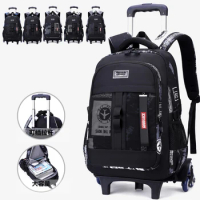 School Trolley bag for Teenagers Boy Kids Student Rolling Backpack School Bag with wheels Travel Wheeled Backpack Book Bags