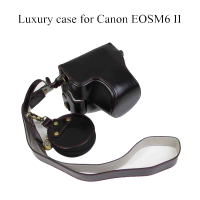 PU หนังกระเป๋ากล้องสำหรับ Canon EOS M6 II EOSM6 II M6 Mark II กล้องป้องกัน Body COVER Skin