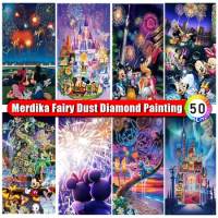 Picture Size Fairy Dust Diamond Painting Disney Mickey Mouse Cross Stitch Mosaic Diamond Embroidery Rhinestone Children Gift