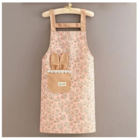 Celemek Dapur Anti Minyak Motif Bunga Apron Masak Korean Style