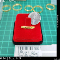 Emas 916,Cincin Rt Stamping Small Crmi 0.25cm Design:1704<M0Q6D>91614(M9)-Size: 14.5